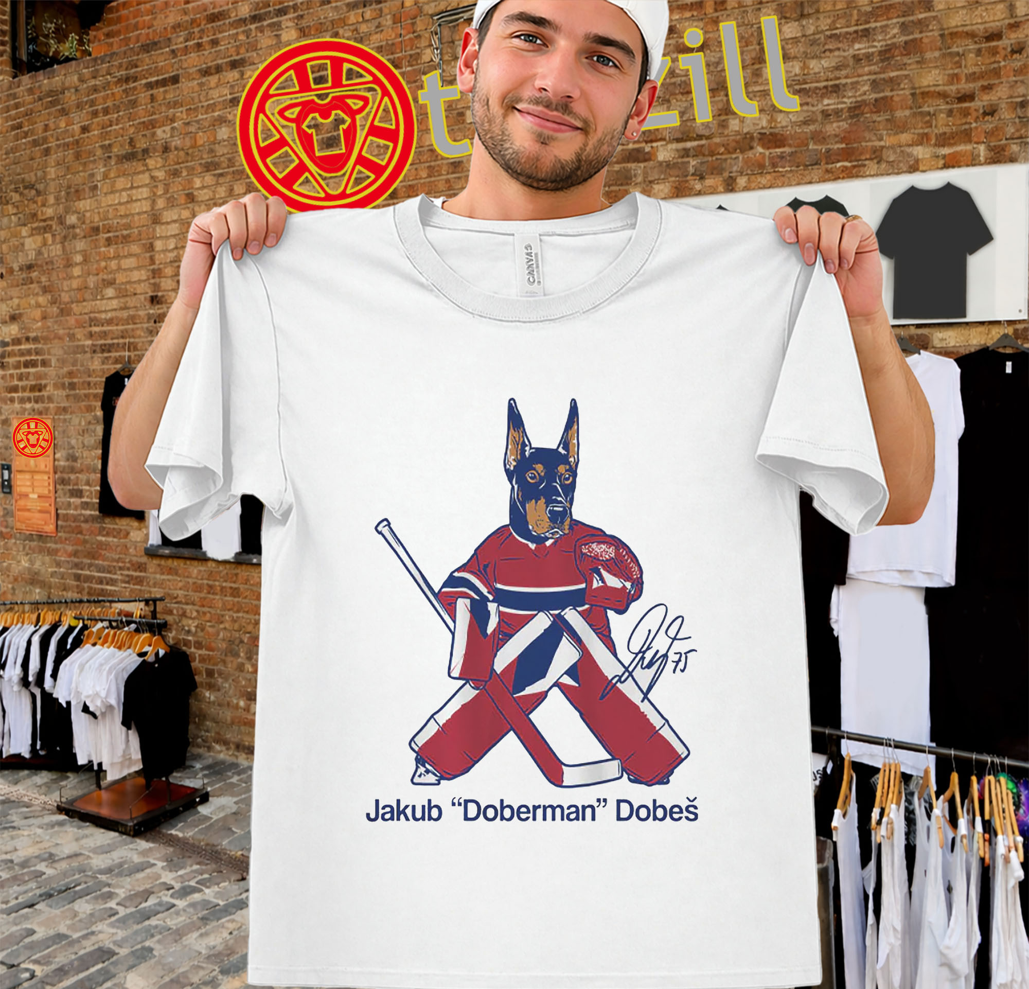 Jakub Dobes Doberman Montreal Hockey Shirt – Fan Gear