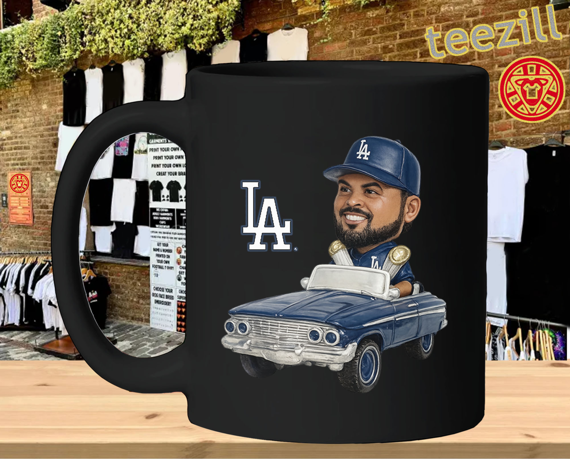Los Angeles Dodgers Ice Cube West Coast Baseball Graphic mug-design