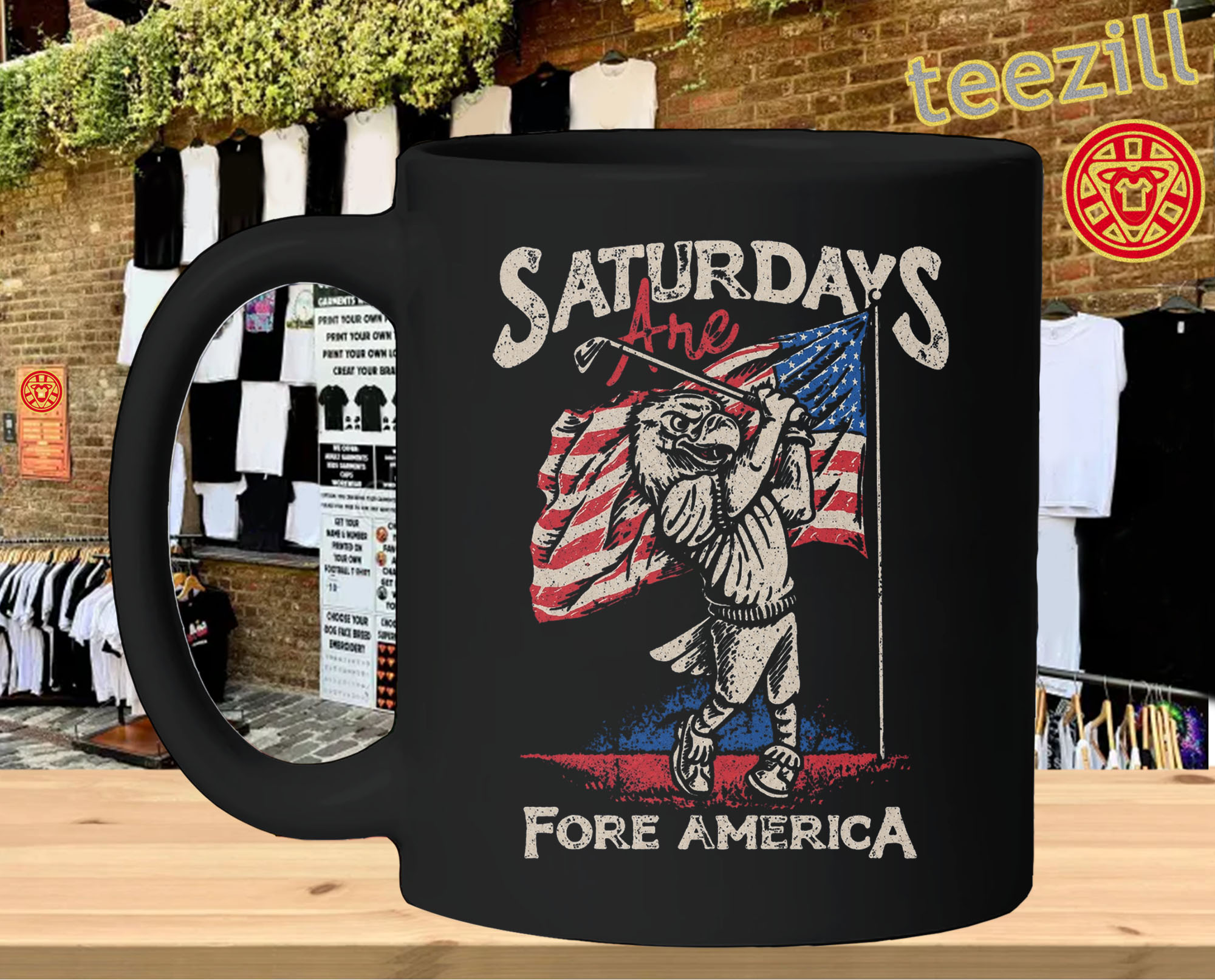 Patriotic Golf Saturdays Are Fore America mug-design
