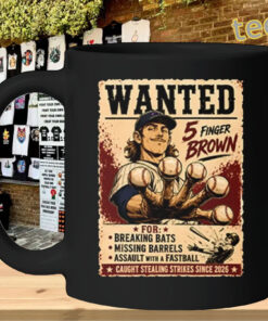 Poster Wanted 5 Finger Brown – Vintage Baseball Cubs mug