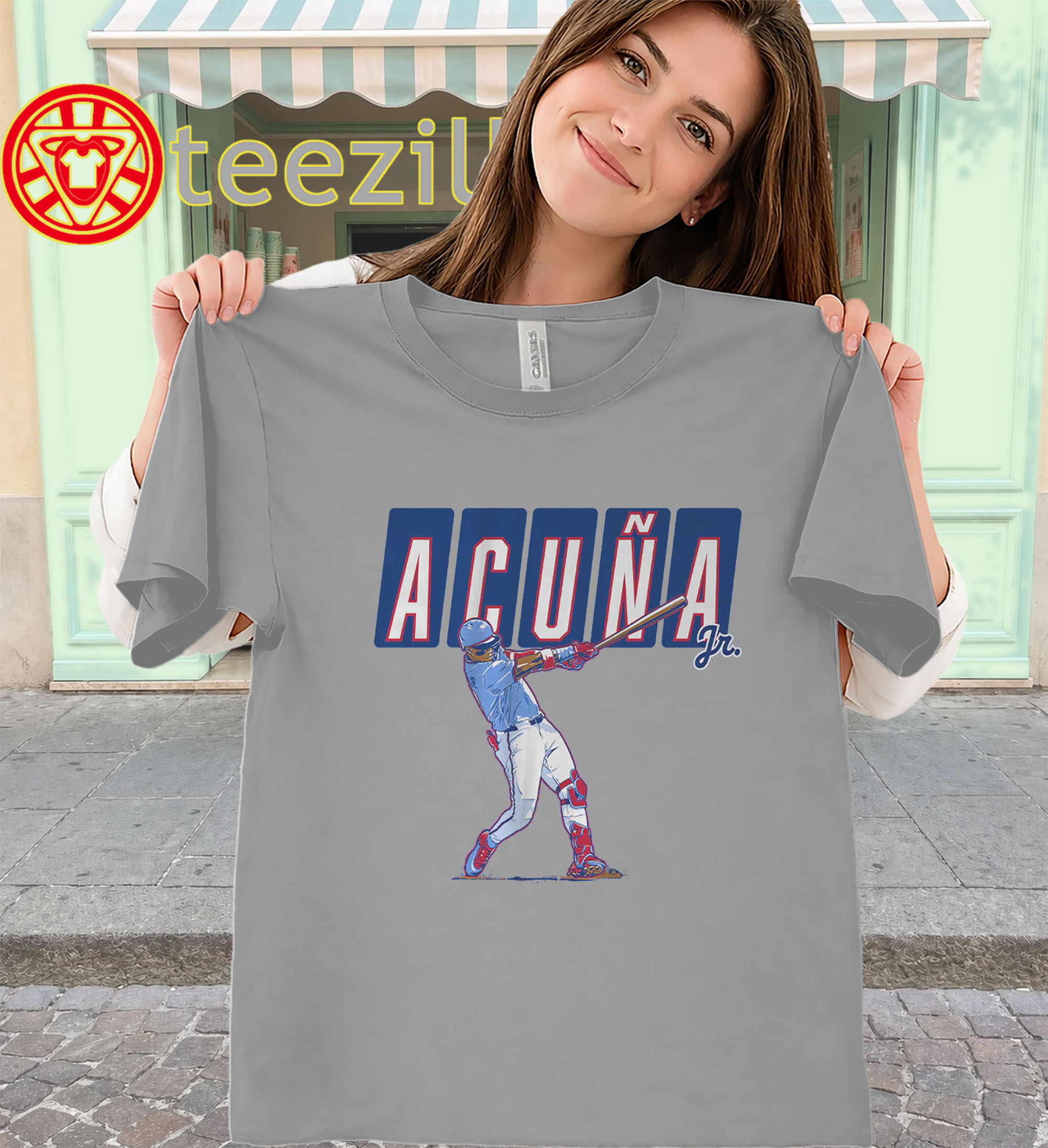 Ronald Acuña Jr. Slugger Swing Design Shirt - ATL Baseball Fan women-classic