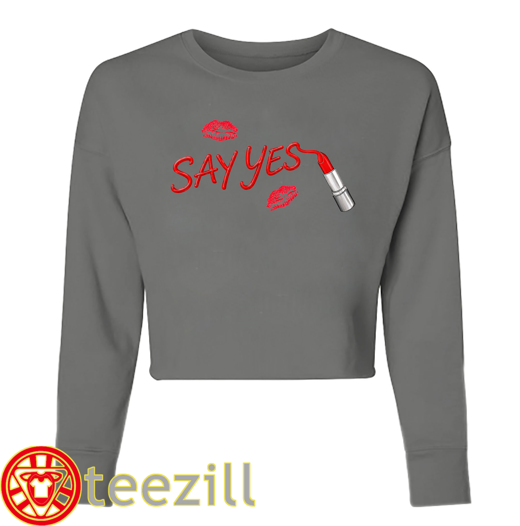 Say Yes Lipstick Shirt – Red Kiss Graphic
