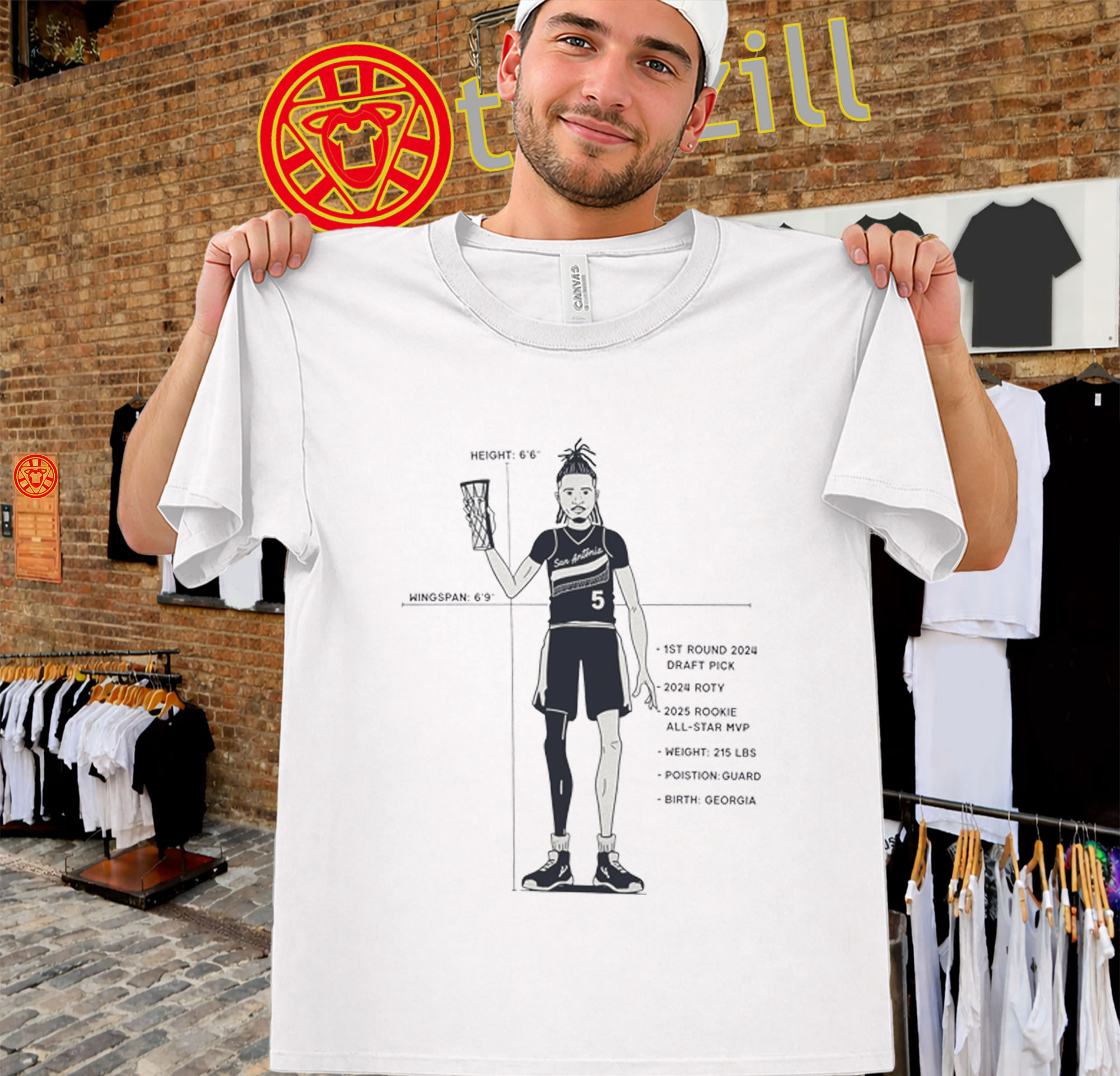 Stephon Castle Rookie MVP Shirt – Spurs Draft Pick Sketch