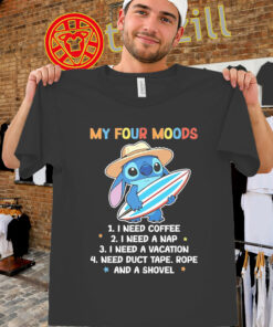Stitch My Four Moods Shirt – Coffee Nap Vacation Tee