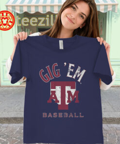 Texas A&M Baseball Shirt – Gig ’Em ATM Diamond Logo women-classic