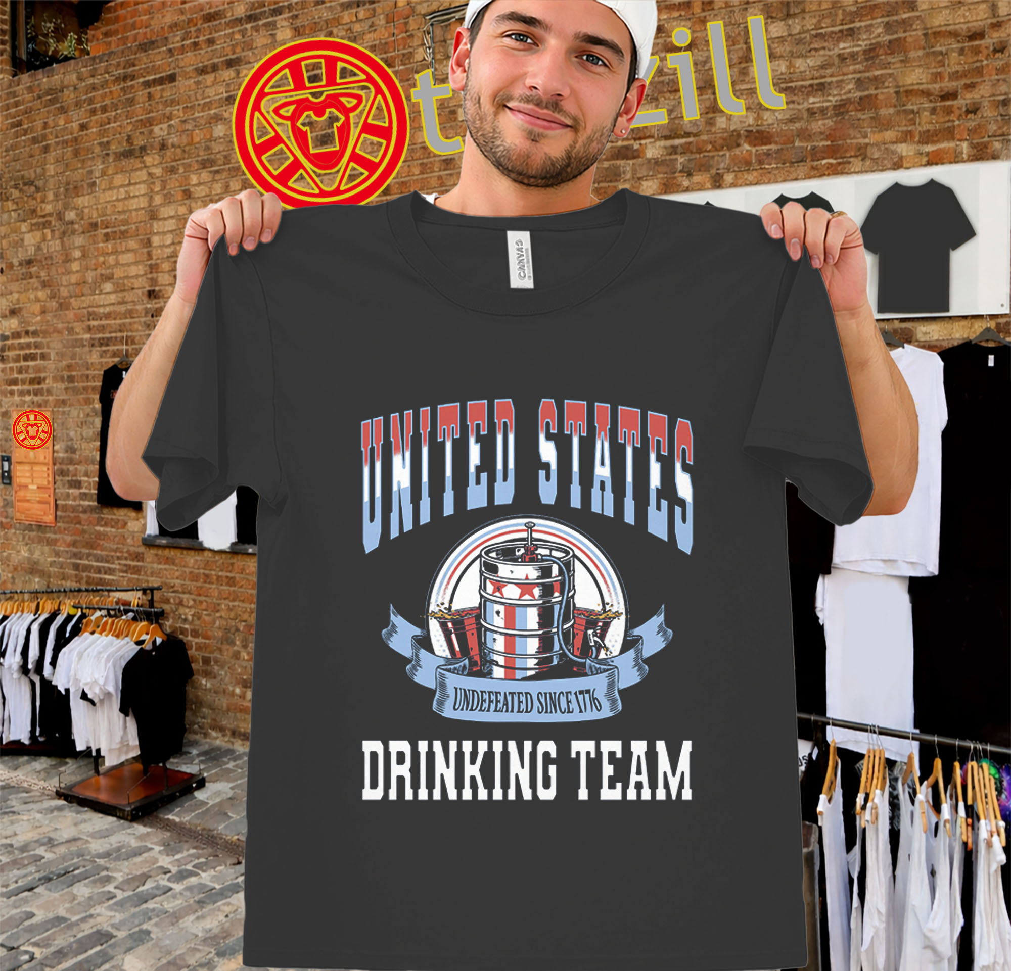 USA Drinking Team Shirt – Undefeated Since 1776-unisex