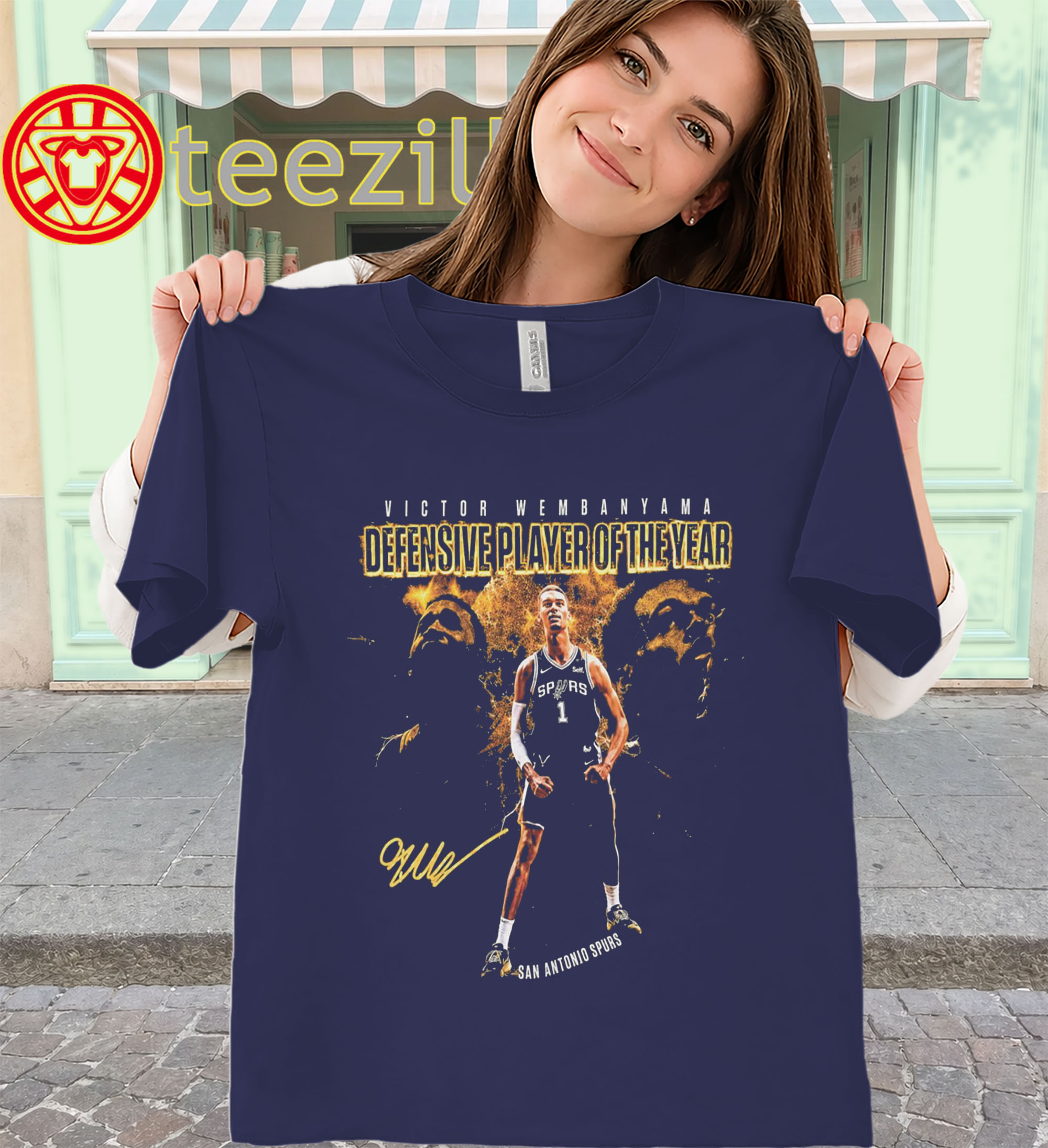 Victor Wembanyama Shirt – DPOY Signature Basketball Graphic women-classic