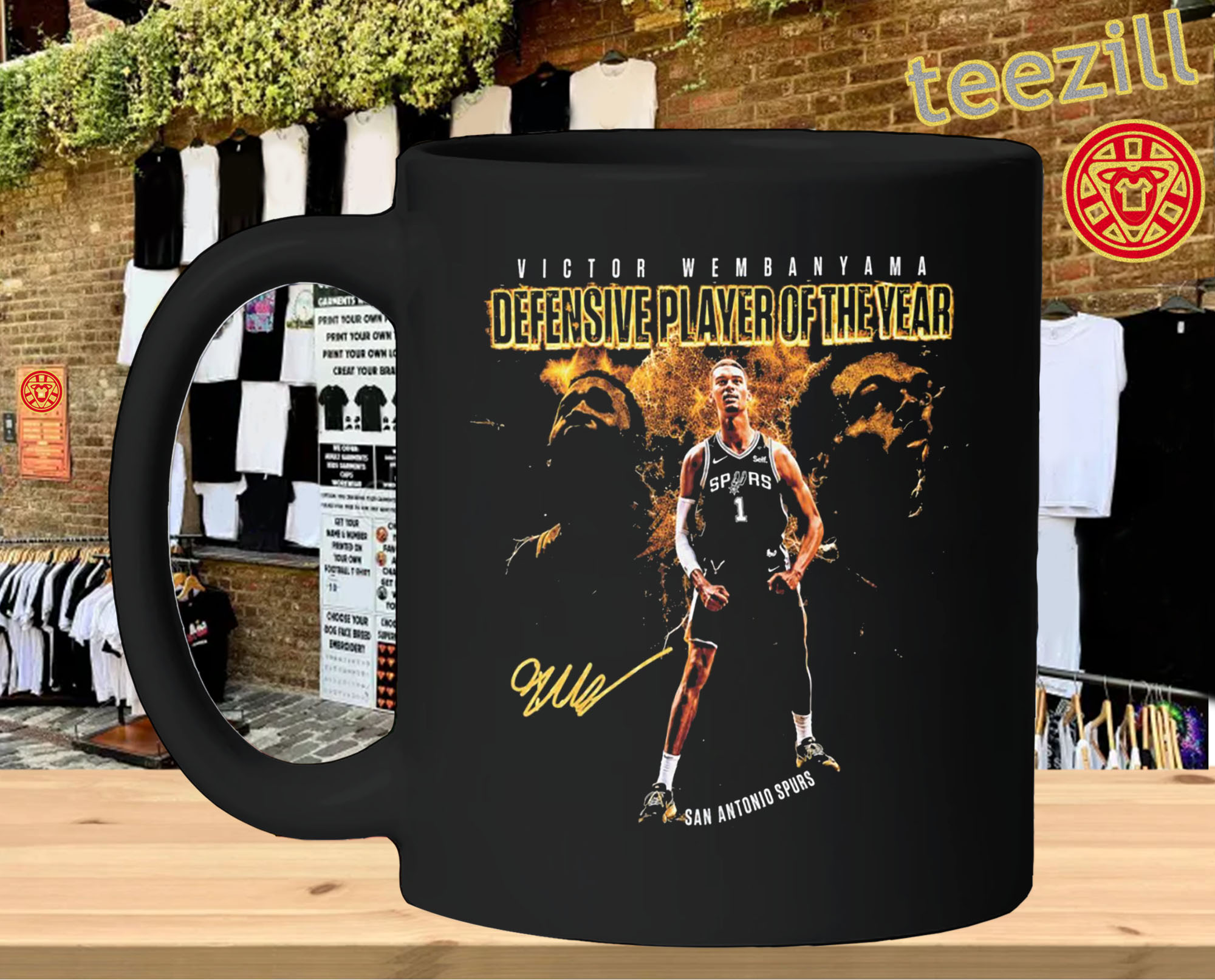 Victor Wembanyama – DPOY Signature Basketball Graphic mug-design