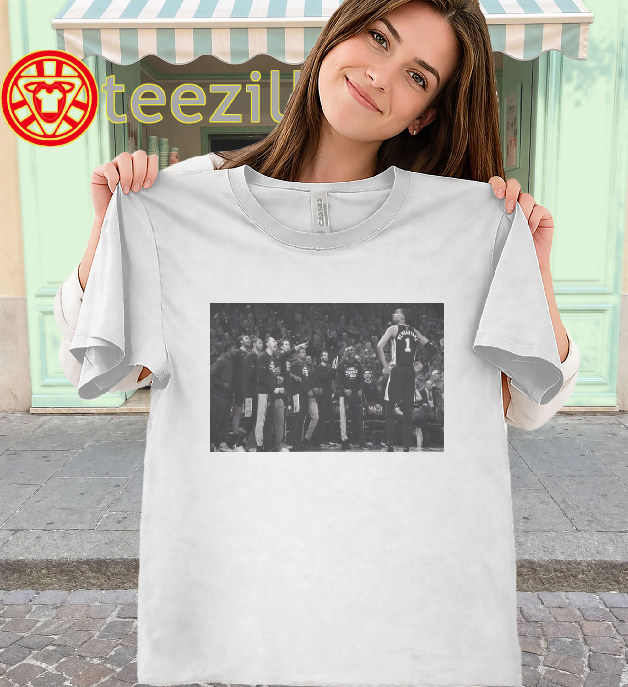 Wembanyama Shirt – Spurs Bench Reaction Game 1 classic