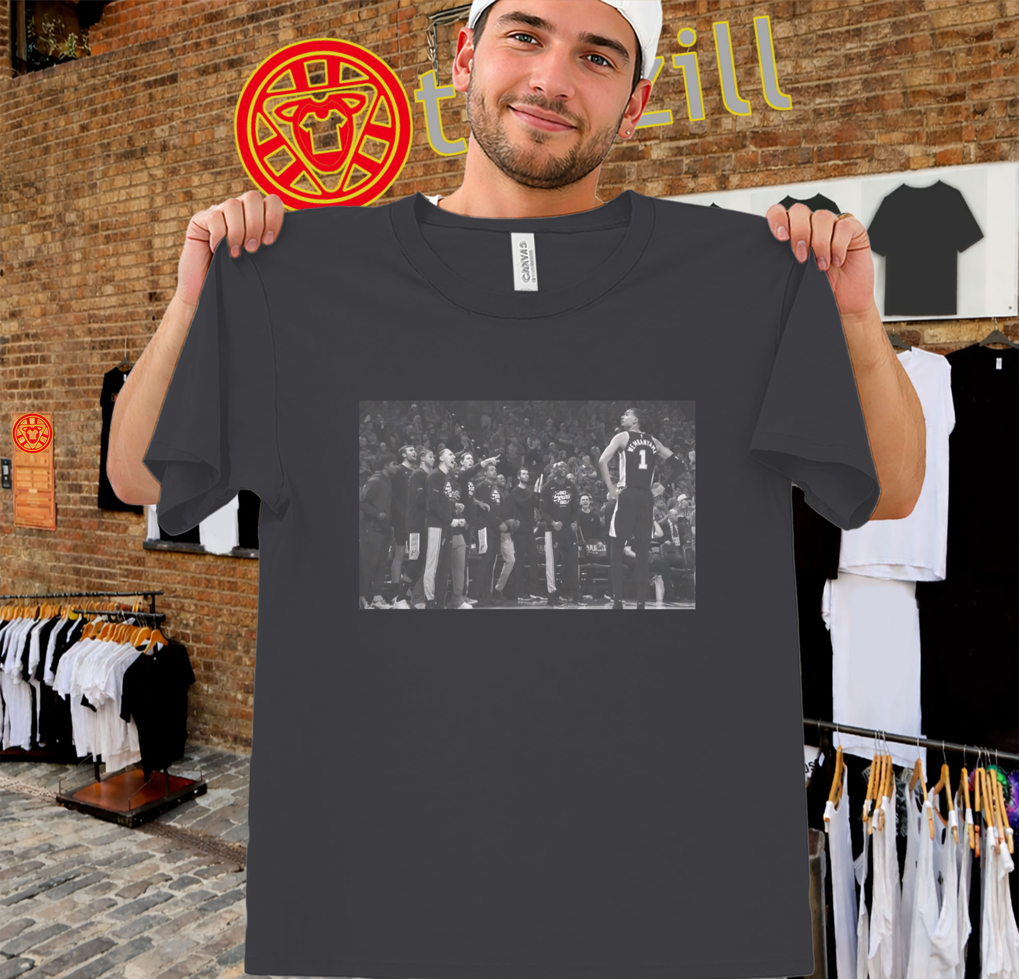 Wembanyama Shirt – Spurs Bench Reaction Game 1