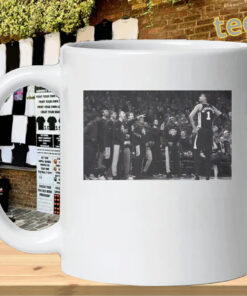 Wembanyama -Spurs Bench Reaction Game 1 mug-design