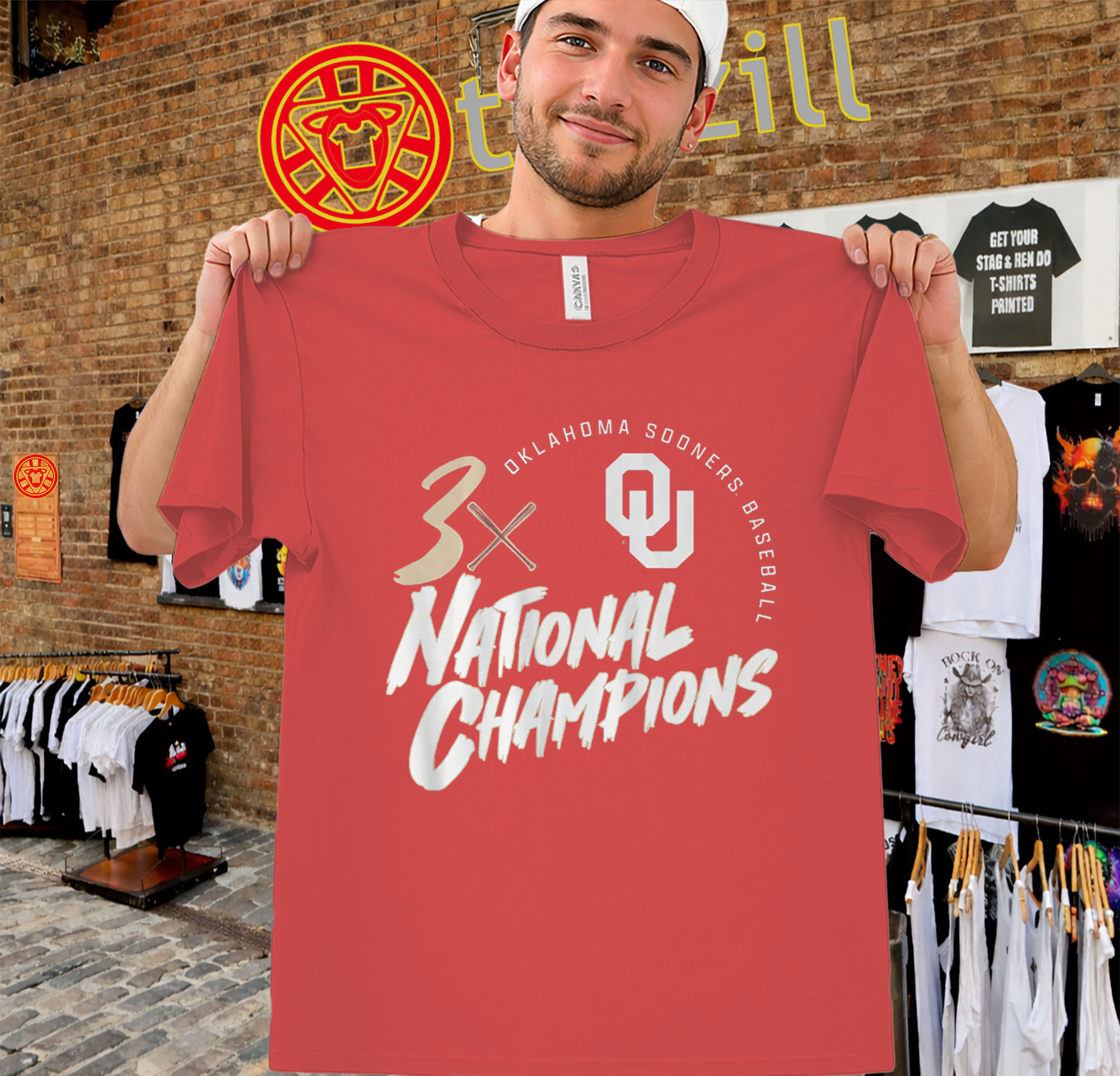 3-Time National Champions Shirt - Oklahoma Sooners Baseball 2026 Tee