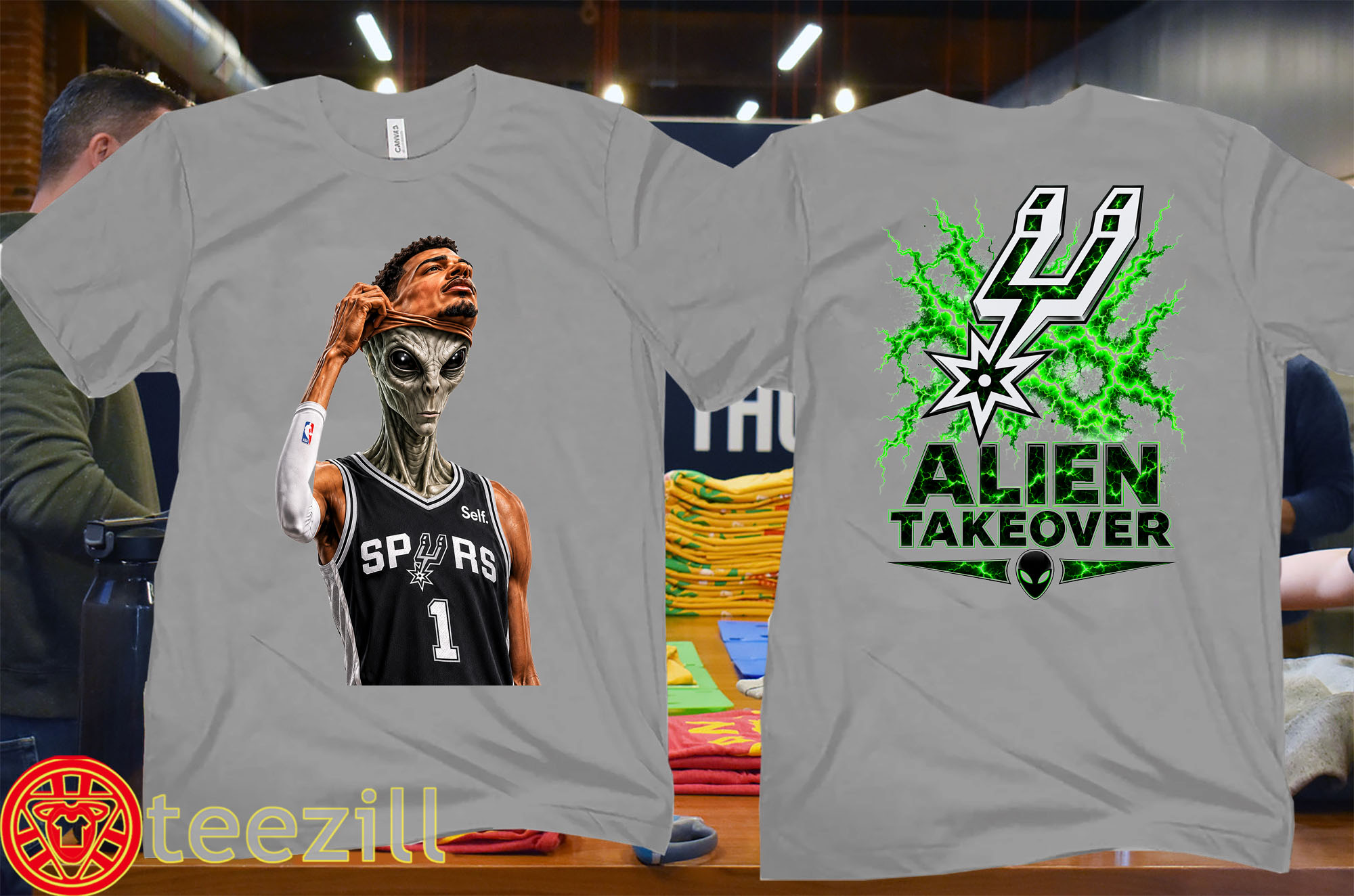 Alien Takeover Shirt - Wembanyama Face Reveal Spurss