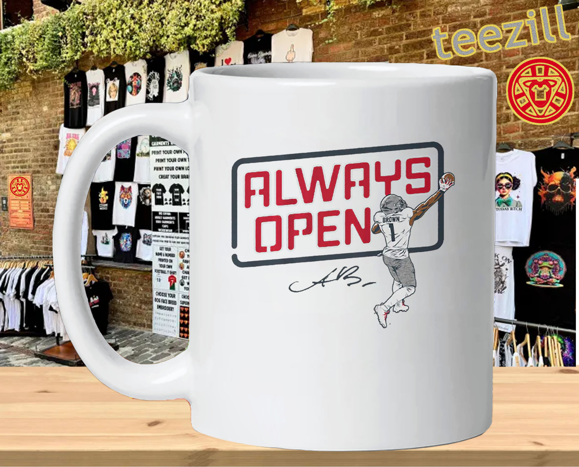 Always Open - AJ Brown New England Football Legend-mug