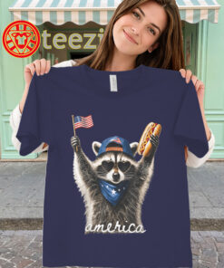 America Raccoon Hot Dog Shirt - USA 250 Years 4th of July classic