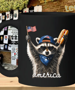 America Raccoon Hot Dog - USA 250 Years 4th of July mug