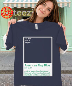 American Flag Blue Shirt – 2026 Color Of The Year Tee-classic
