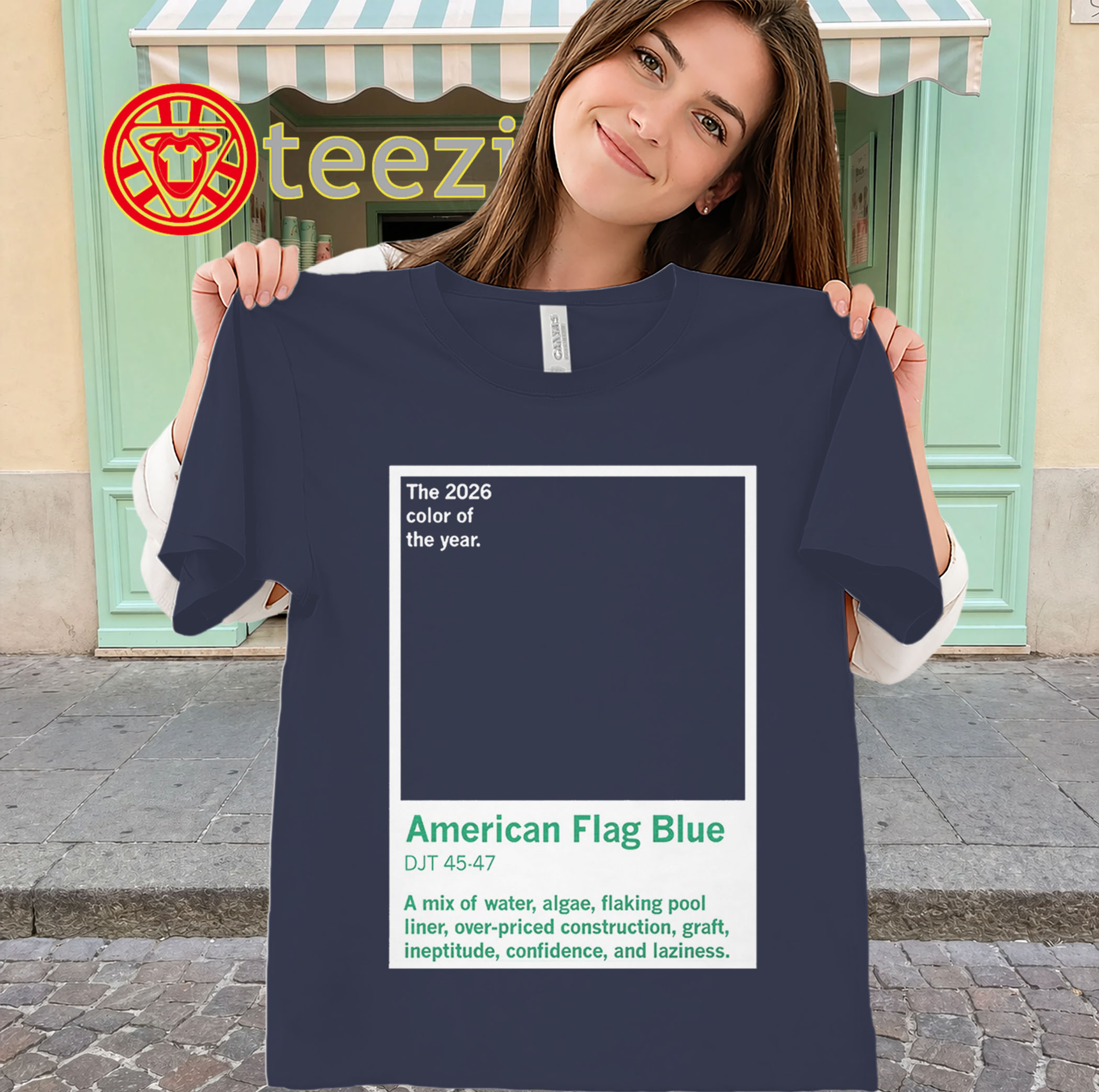 American Flag Blue Shirt – 2026 Color Of The Year Tee-classic