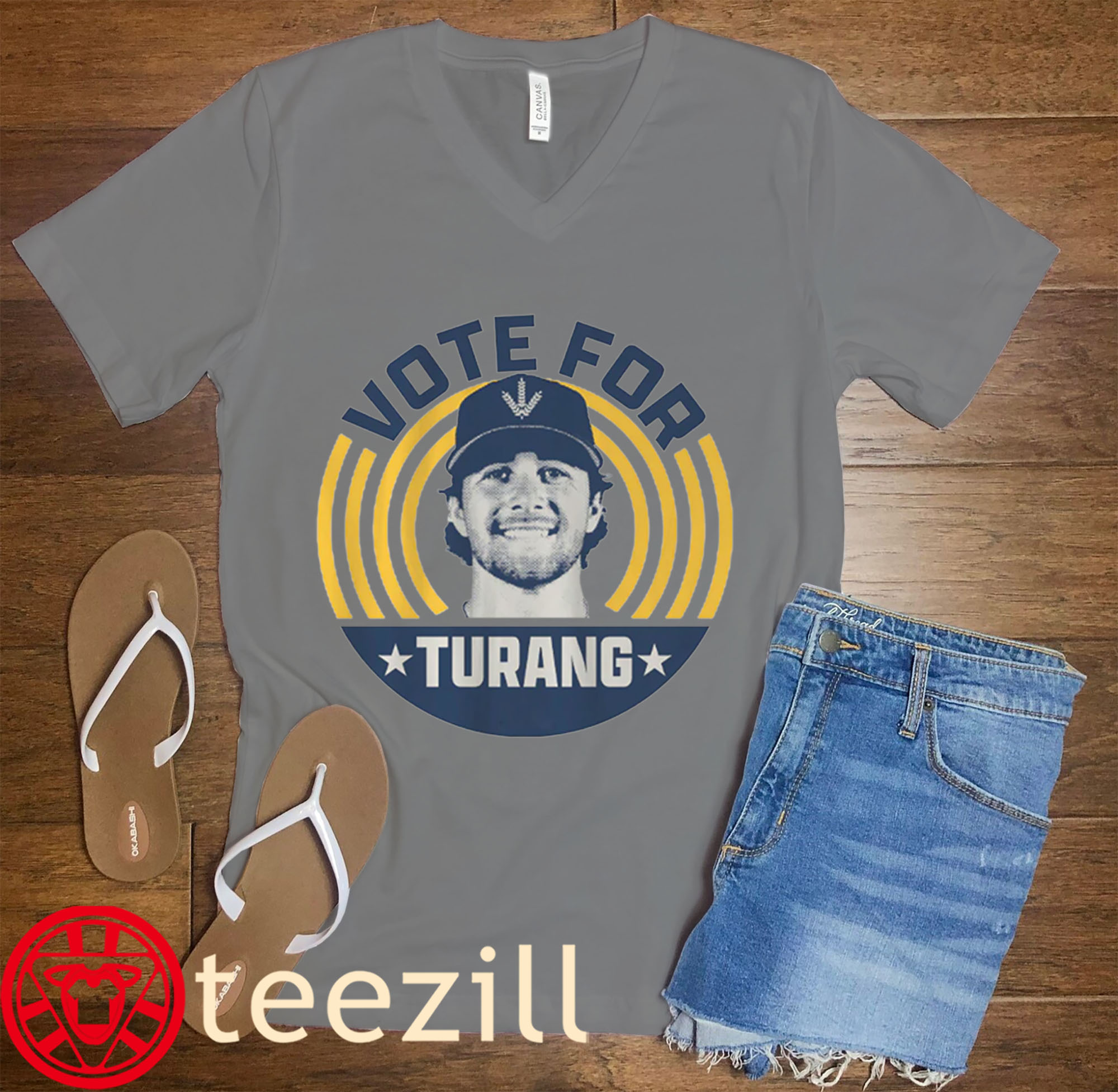 Brice Turang Vote For Turang Shirt - Milwaukee Baseball Fan Tee vneck