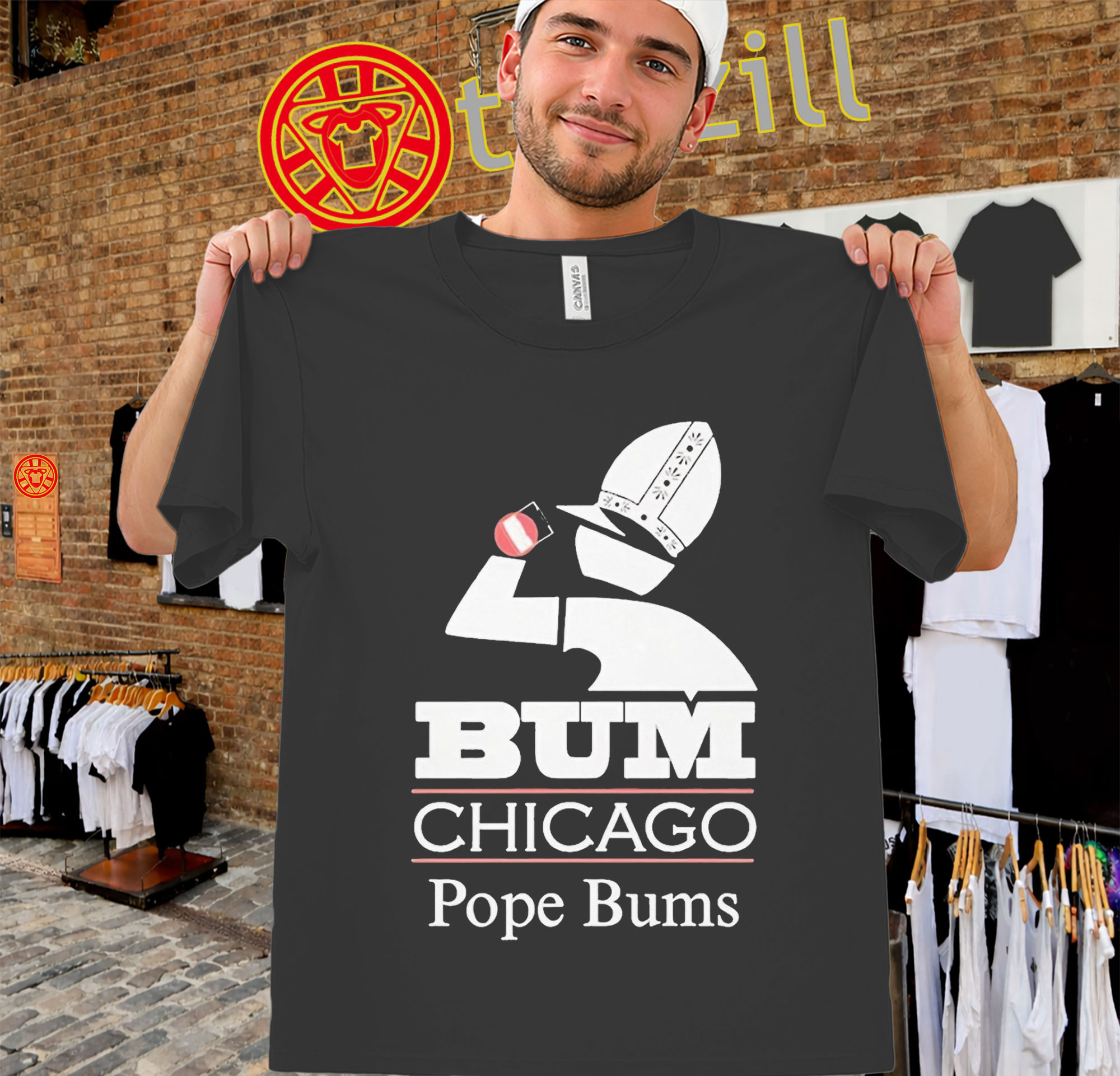 Bum Chicago Pope Shirt – Funny Chicago Pope Bums Tee