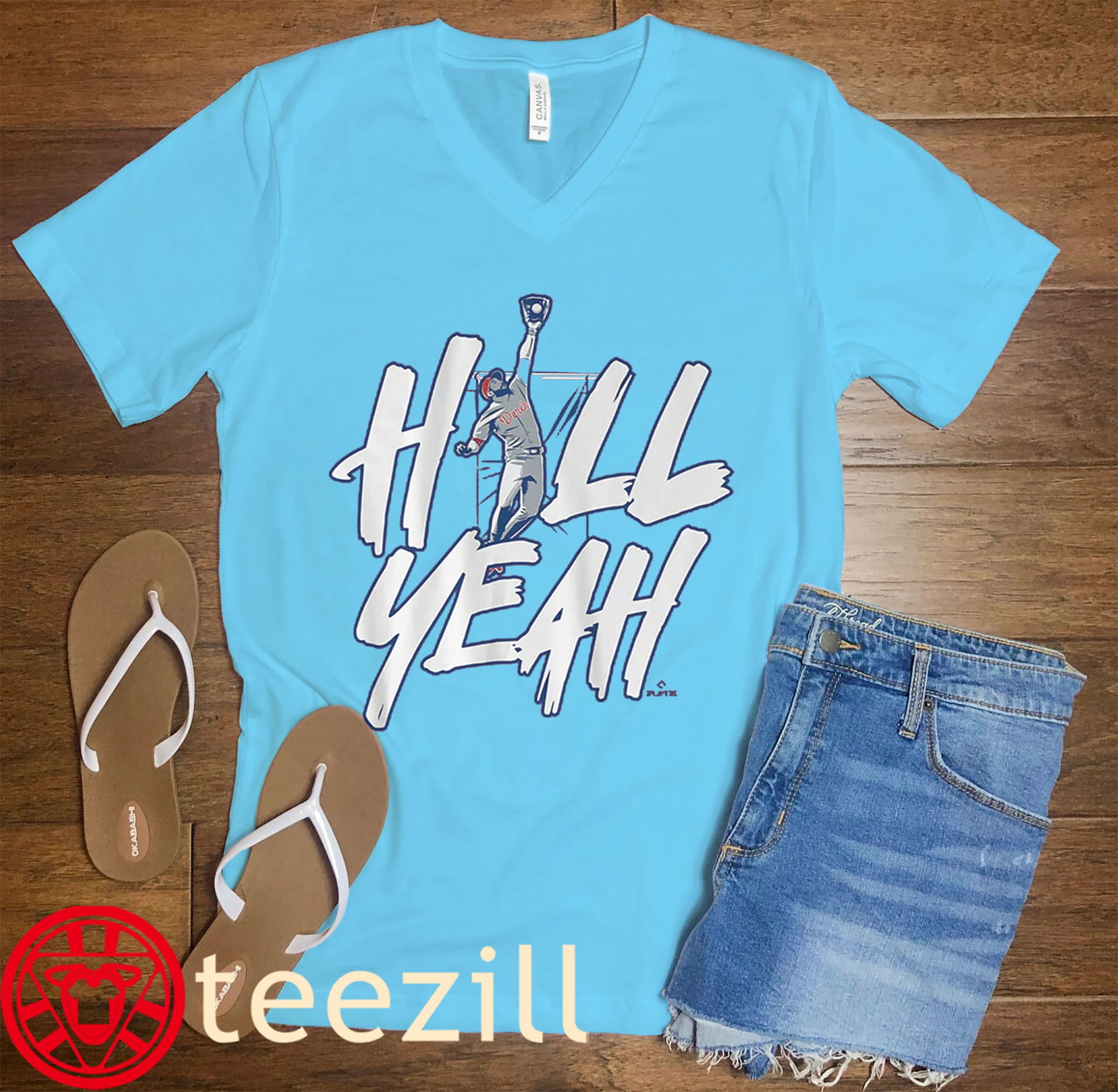 Derek Hill Shirt – Hill Yeah Catch of the Year Baseball Design-Vneck