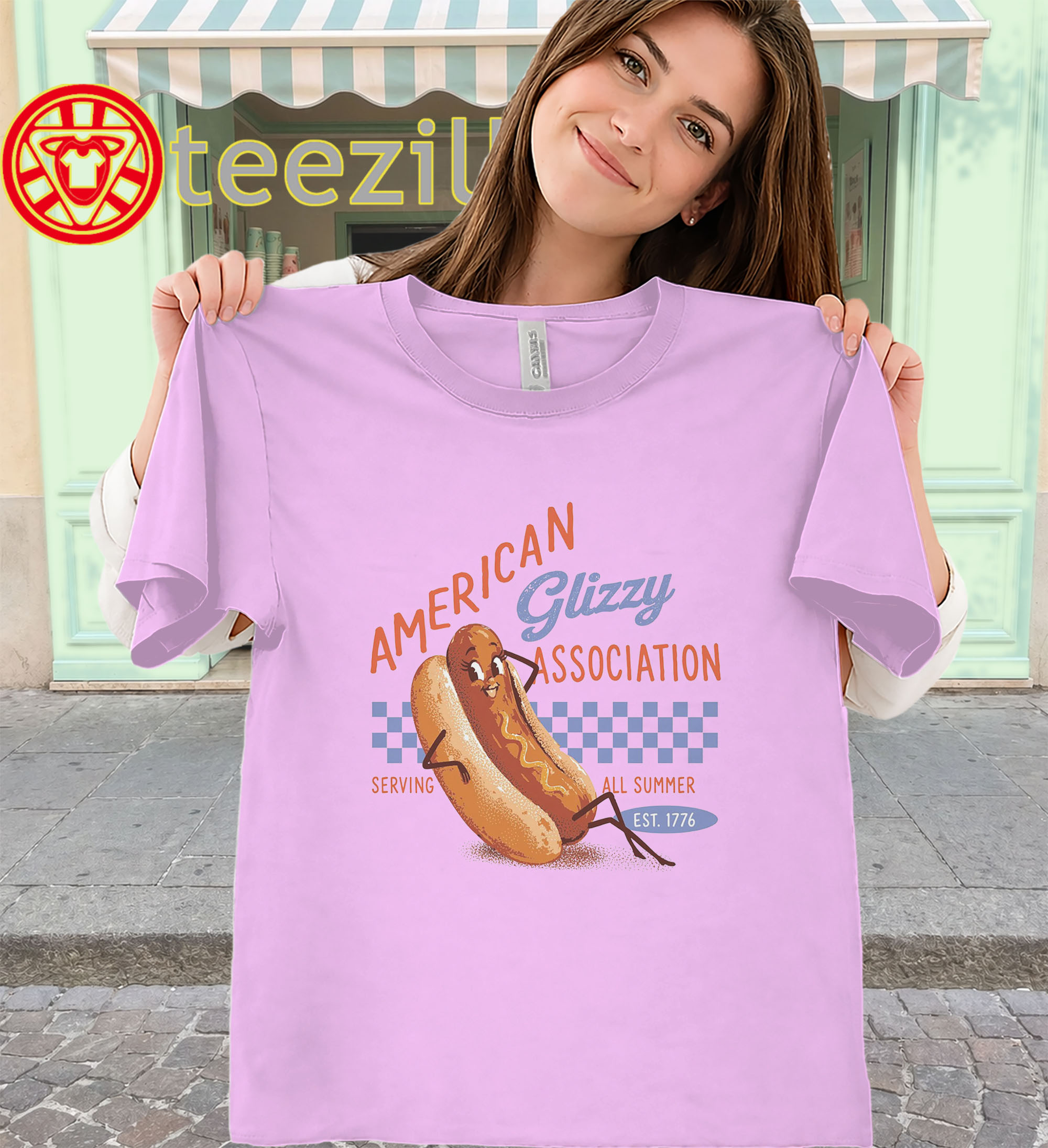EST 1776 American Glizzy Association Shirt - Patriotic Hot Dog-classic