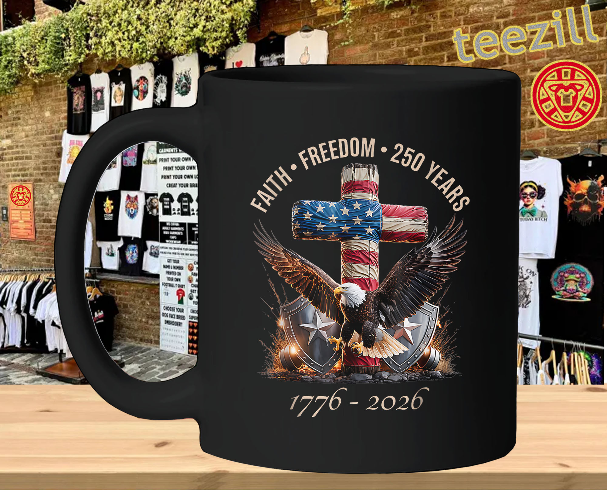 Faith Freedom 250 Years – USA 250th Anniversary 4th of July mug