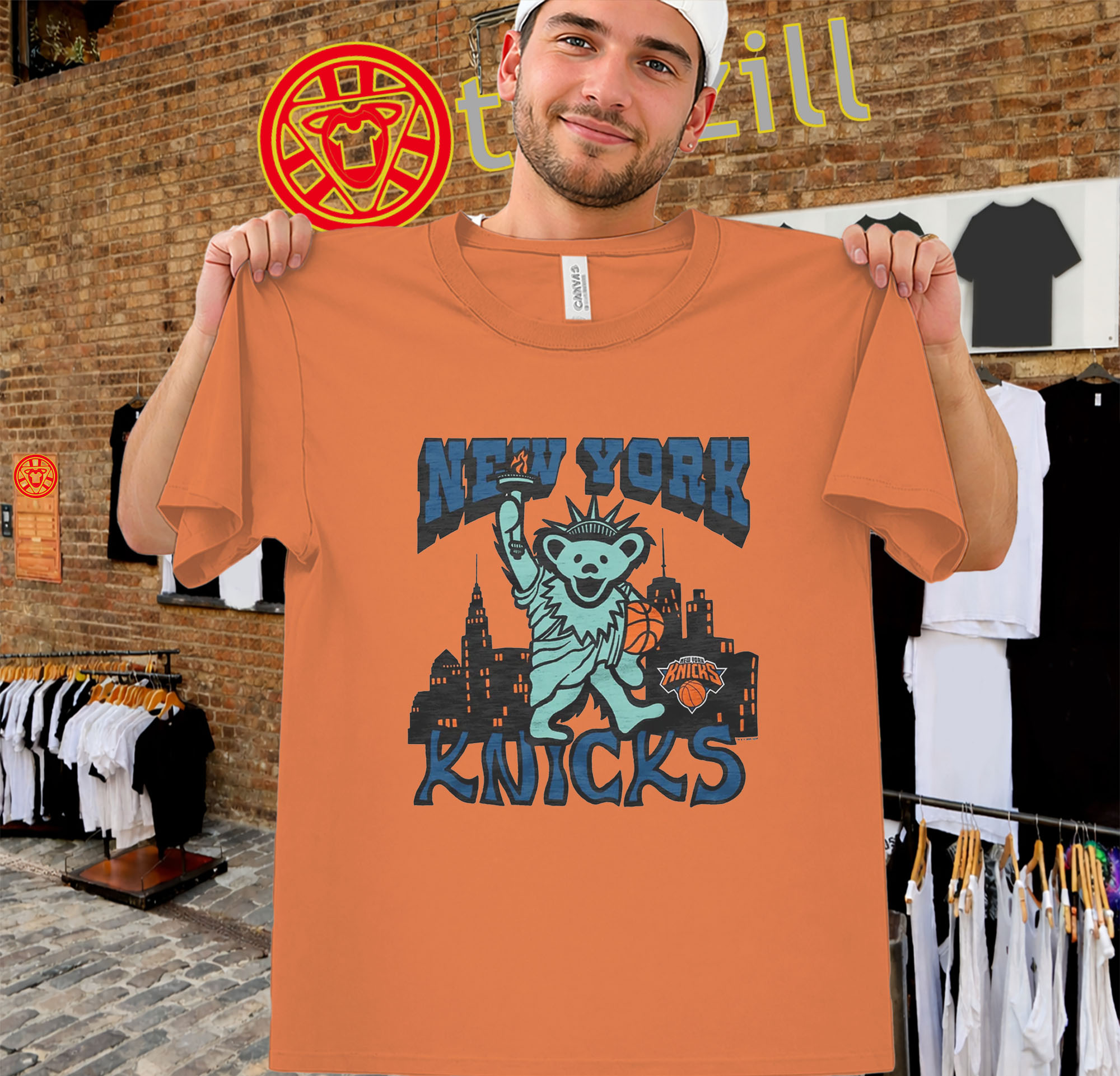 Grateful Dead New York Knicks Bear Shirt - Deadhead Basketball Tee