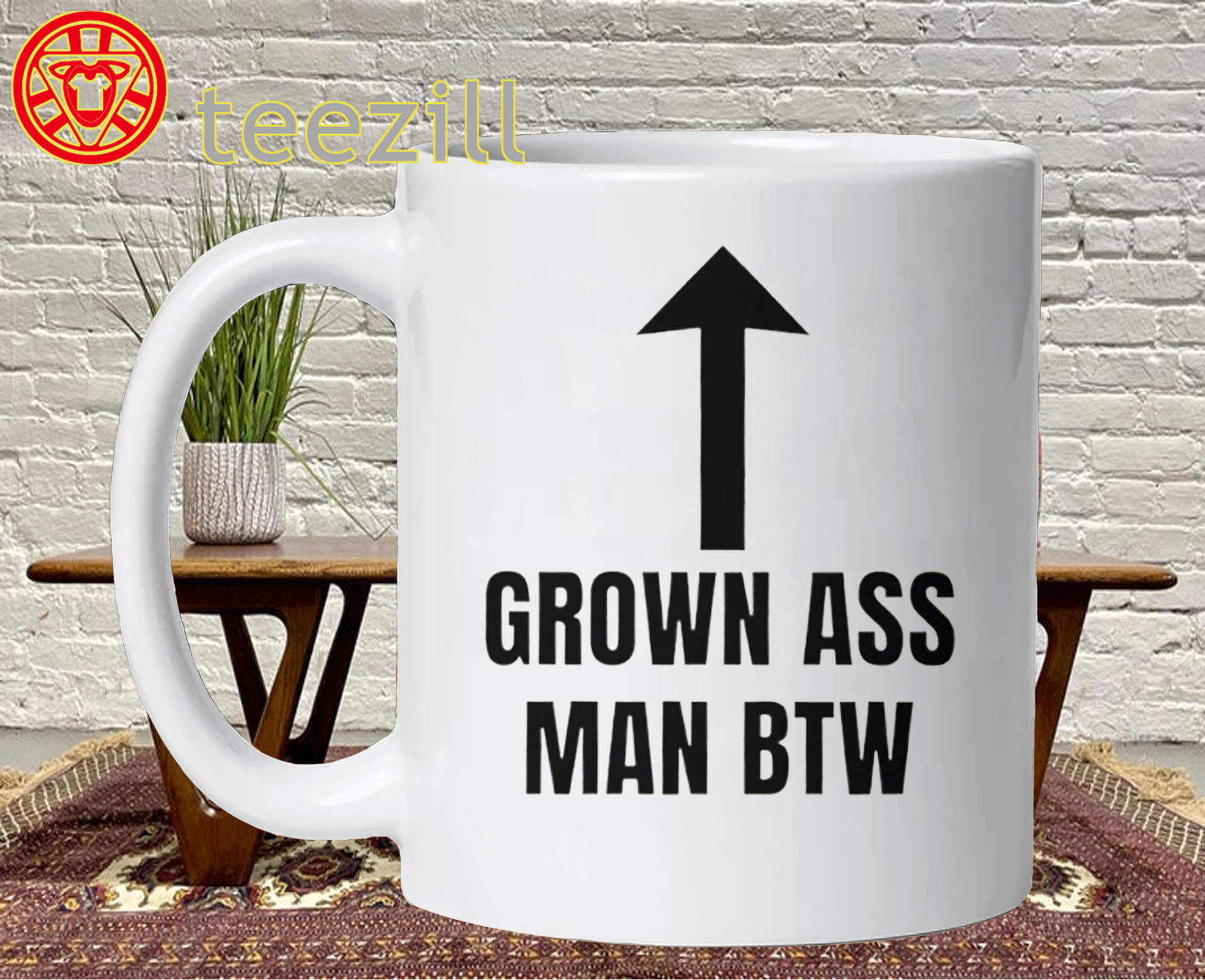 Grown-ass-man-btw-arrow-up-Mug