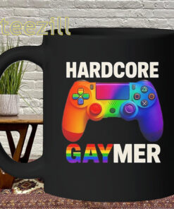 Hardcore Gaymer Shirt – Rainbow LGBTQ Gamer Mug