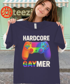 Hardcore Gaymer Shirt – Rainbow LGBTQ Gamer classic