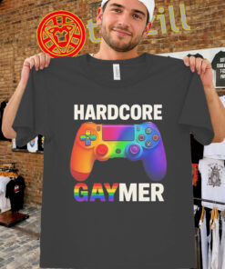 Hardcore Gaymer Shirt – Rainbow LGBTQ Gamer unisex
