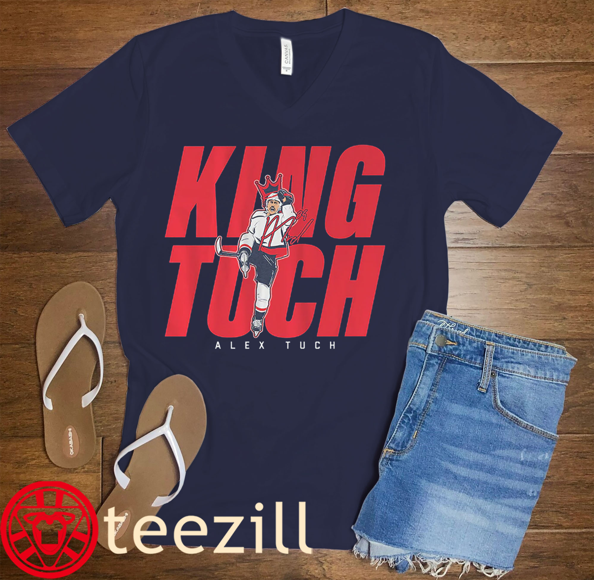 King Tuch Shirt - Alex Tuch Hockey Fan-Vneck