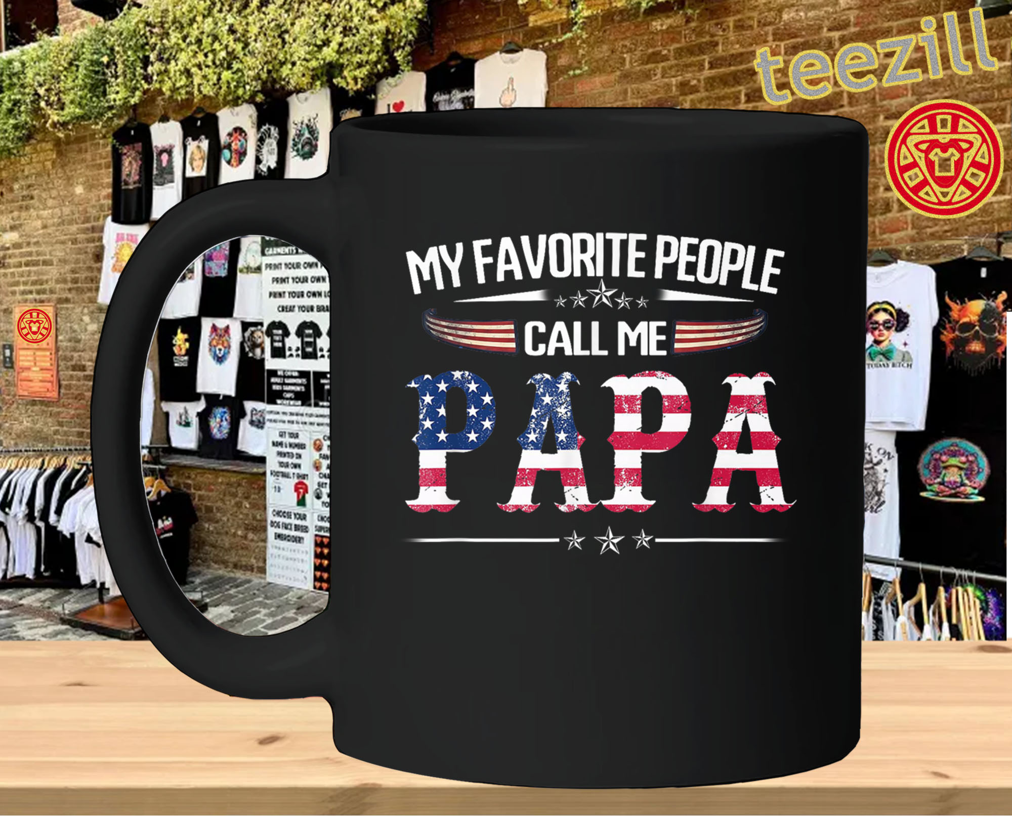 My Favorite People Call Me Papa Shirt - USA Flag Father's Day Tee mug
