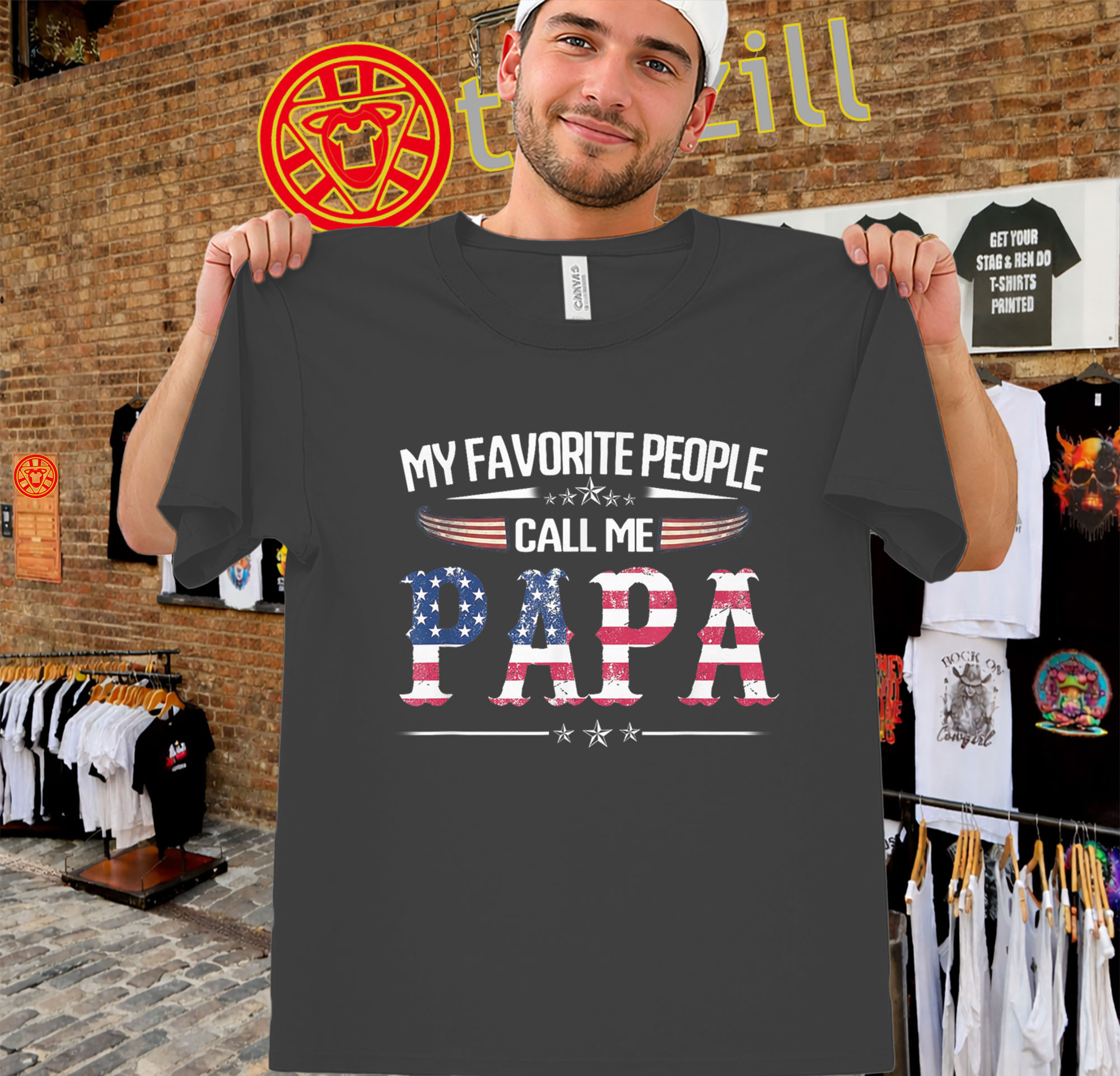 My Favorite People Call Me Papa Shirt - USA Flag Father's Day Tee