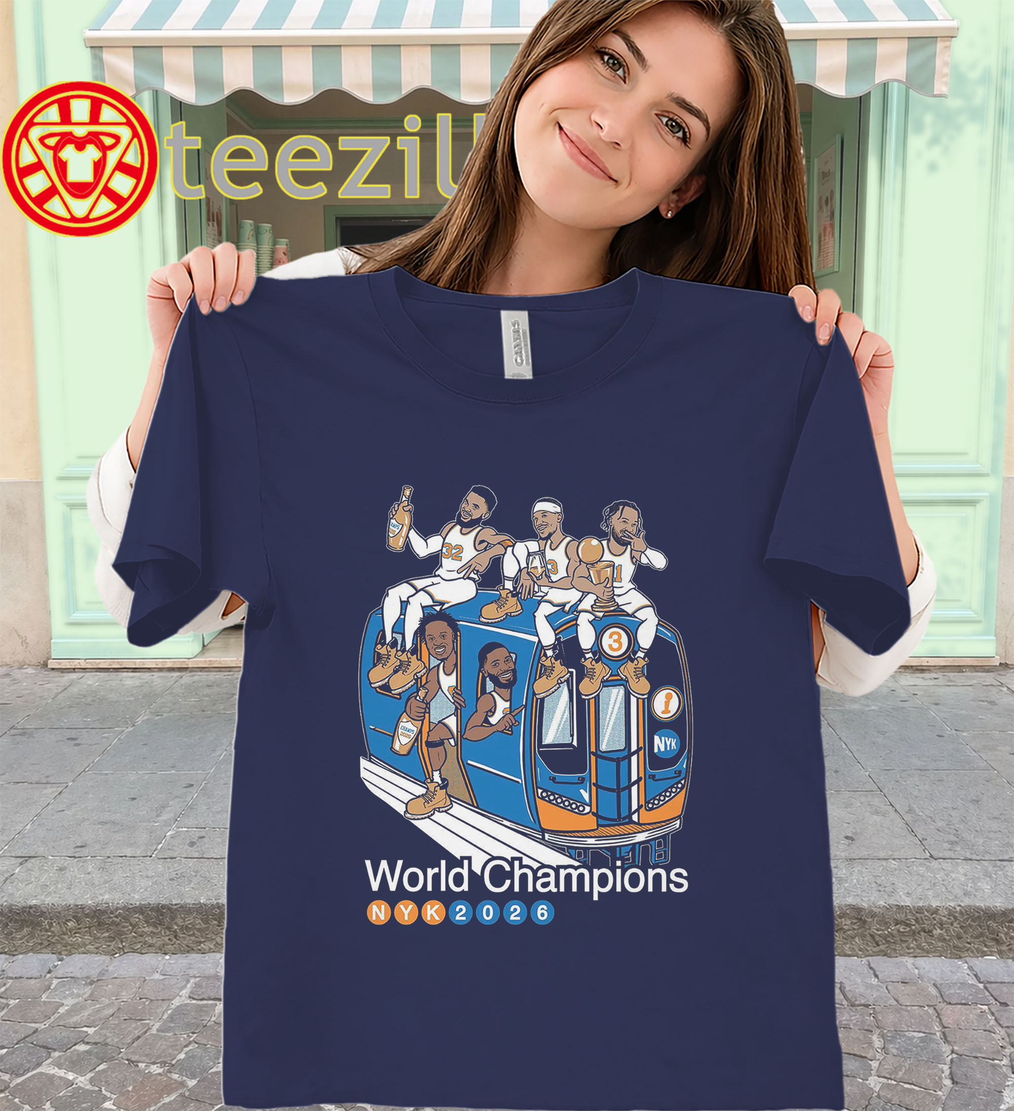 NYK World Champions 2026 Shirt - New York Basketball Subway Tee