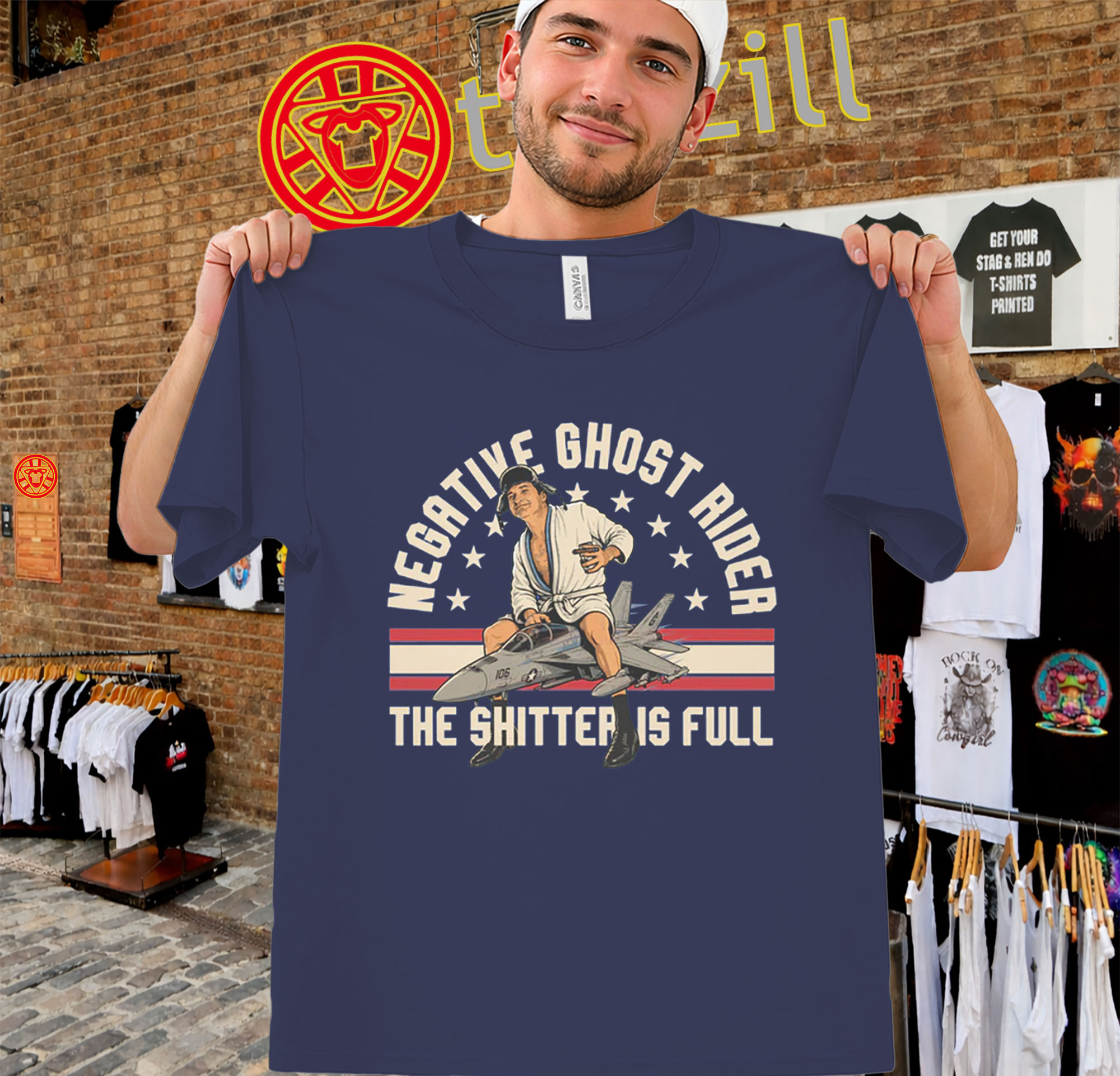 Negative Ghost Rider Shirt - The Shitter Is Full Tee