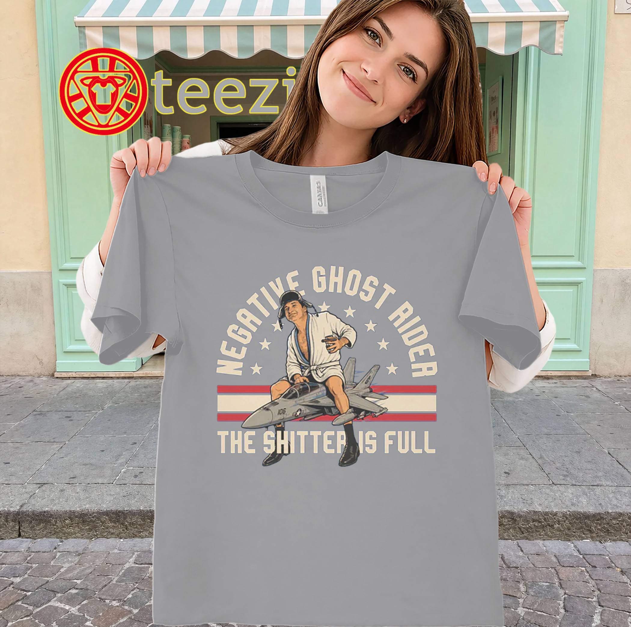 Negative Ghost Rider Shirt - The Shitter Is Full Teeclassic