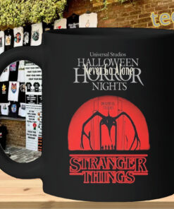 Never Go Alone Shirt - Stranger Things Horror Nights mug