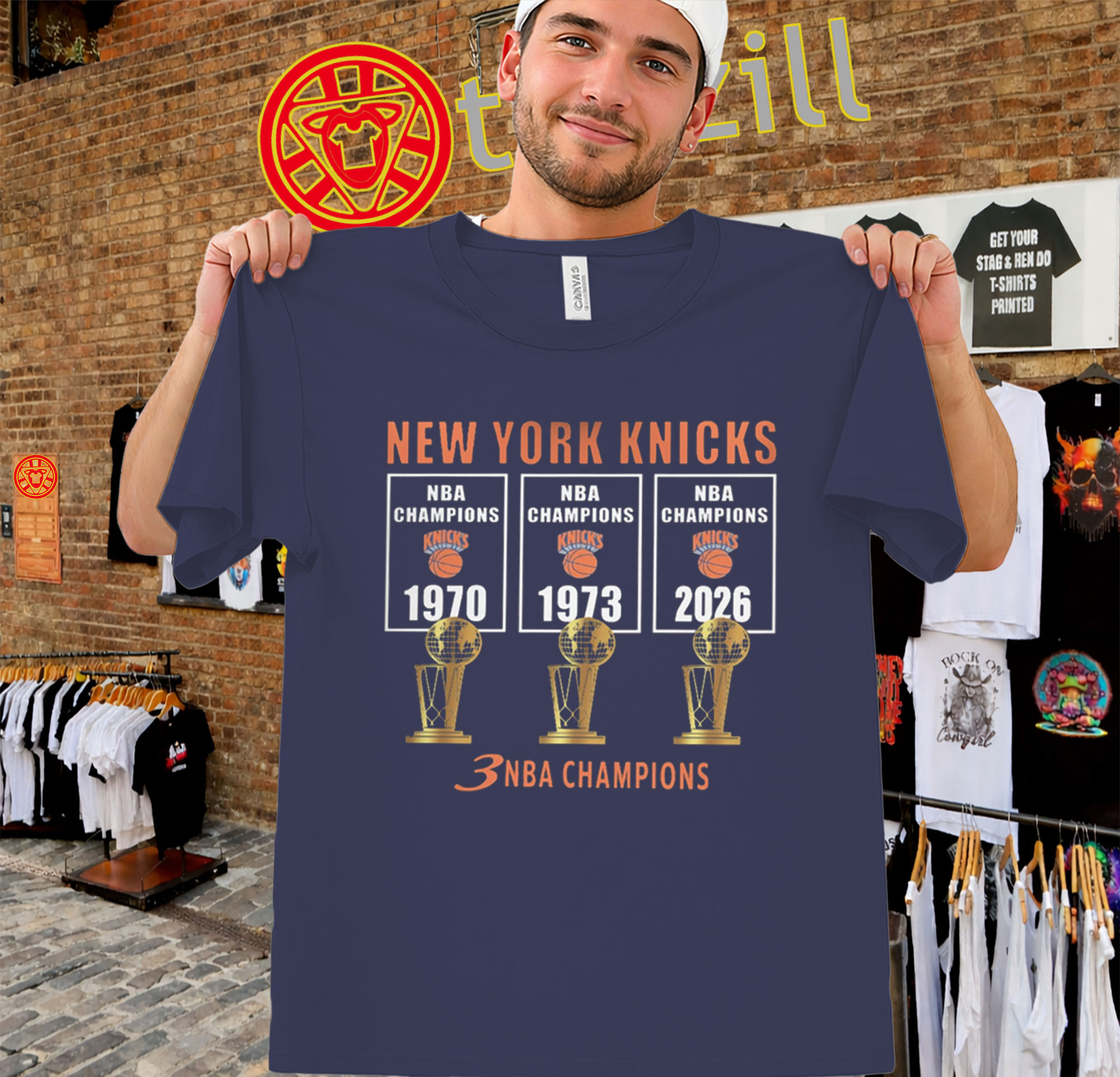 New York Knicks 3 NBA Champions Shirt - 1970 1973 2026 unisex
