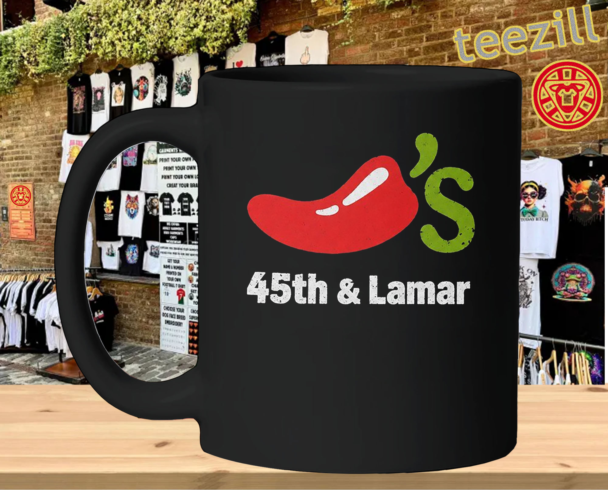 Shane Gillis Chilis 45th & Lamar mug