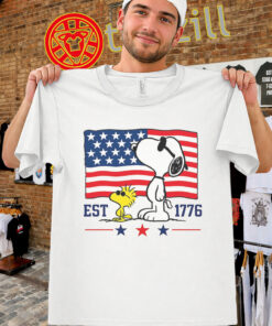 Snoopy 4th of July Shirt - Patriotic EST 1776 American Flag Tee