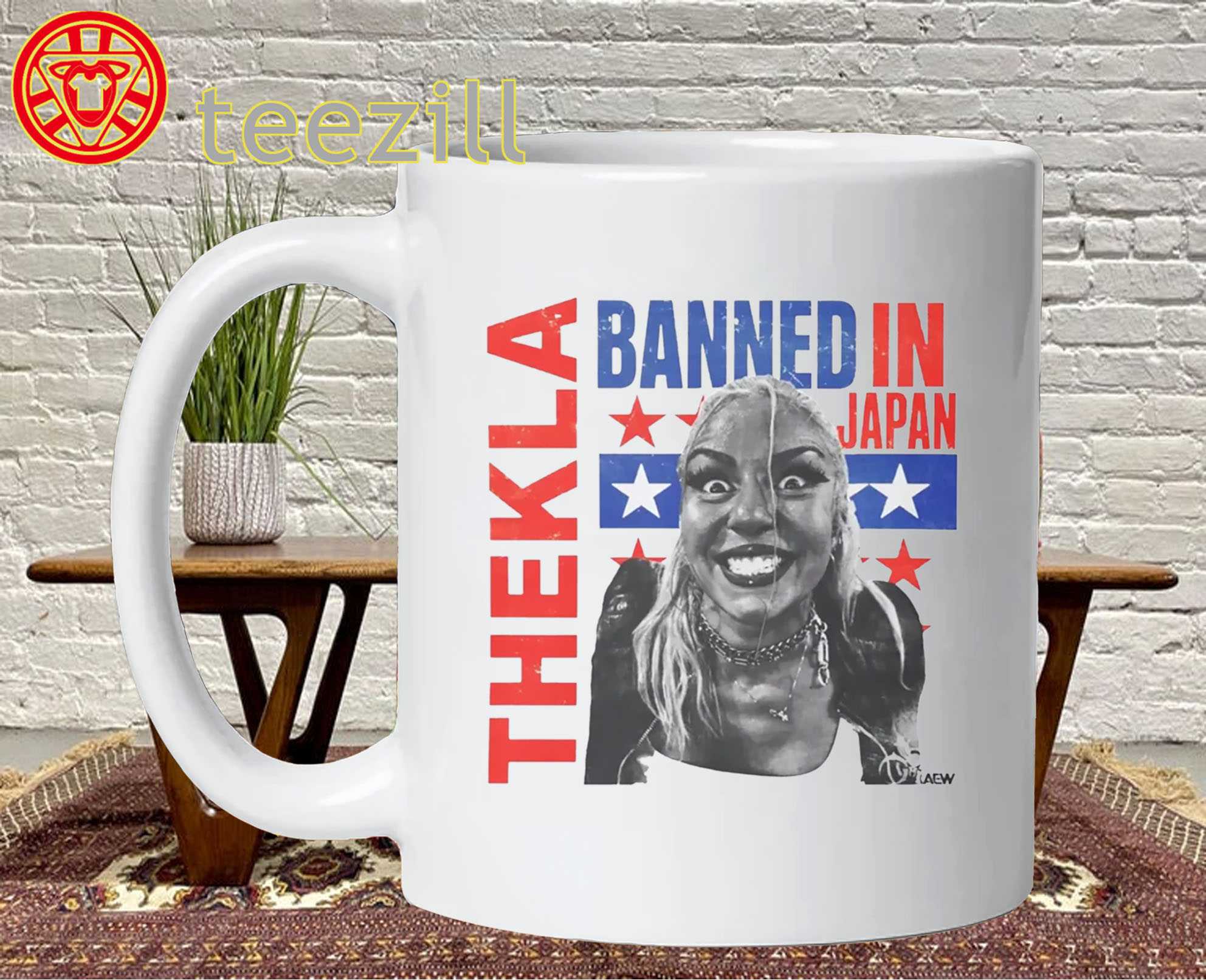 Thekla Banned In Japan Shirt – Wrestling Graphic Apparel Mug