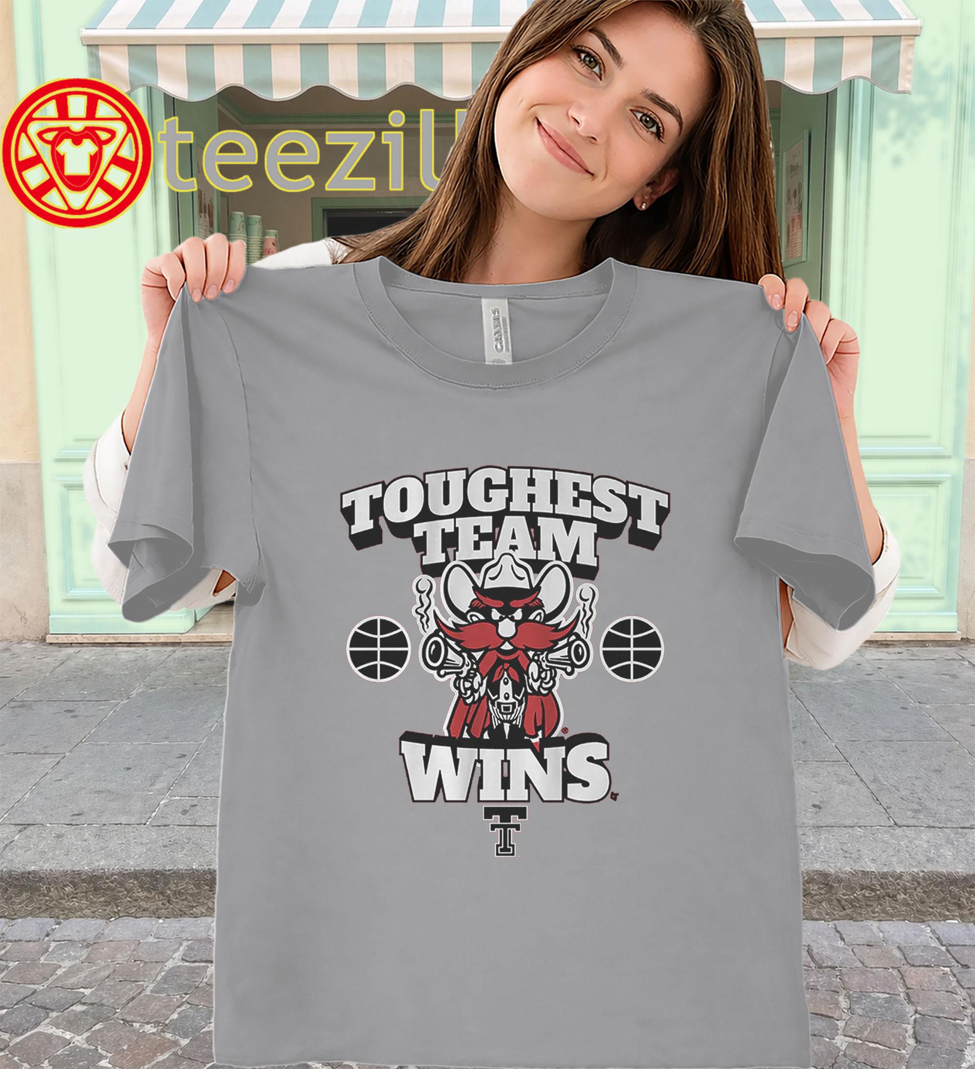 Toughest Team Wins Shirt – Texas Tech Raider Red Basketball Tee classic