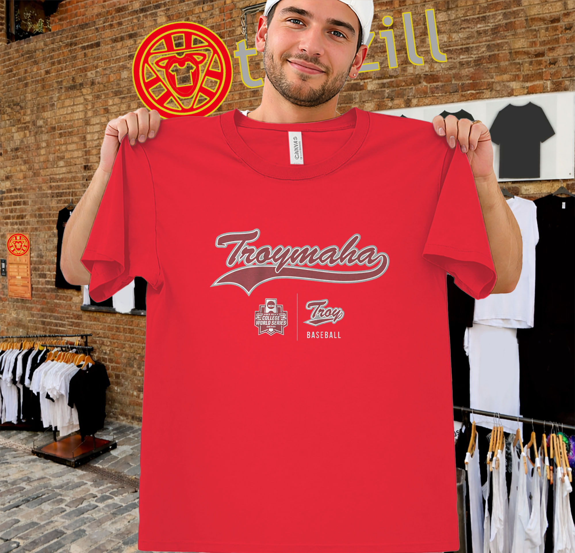 Troy Baseball College World Series Shirt - TroyMaha Logo