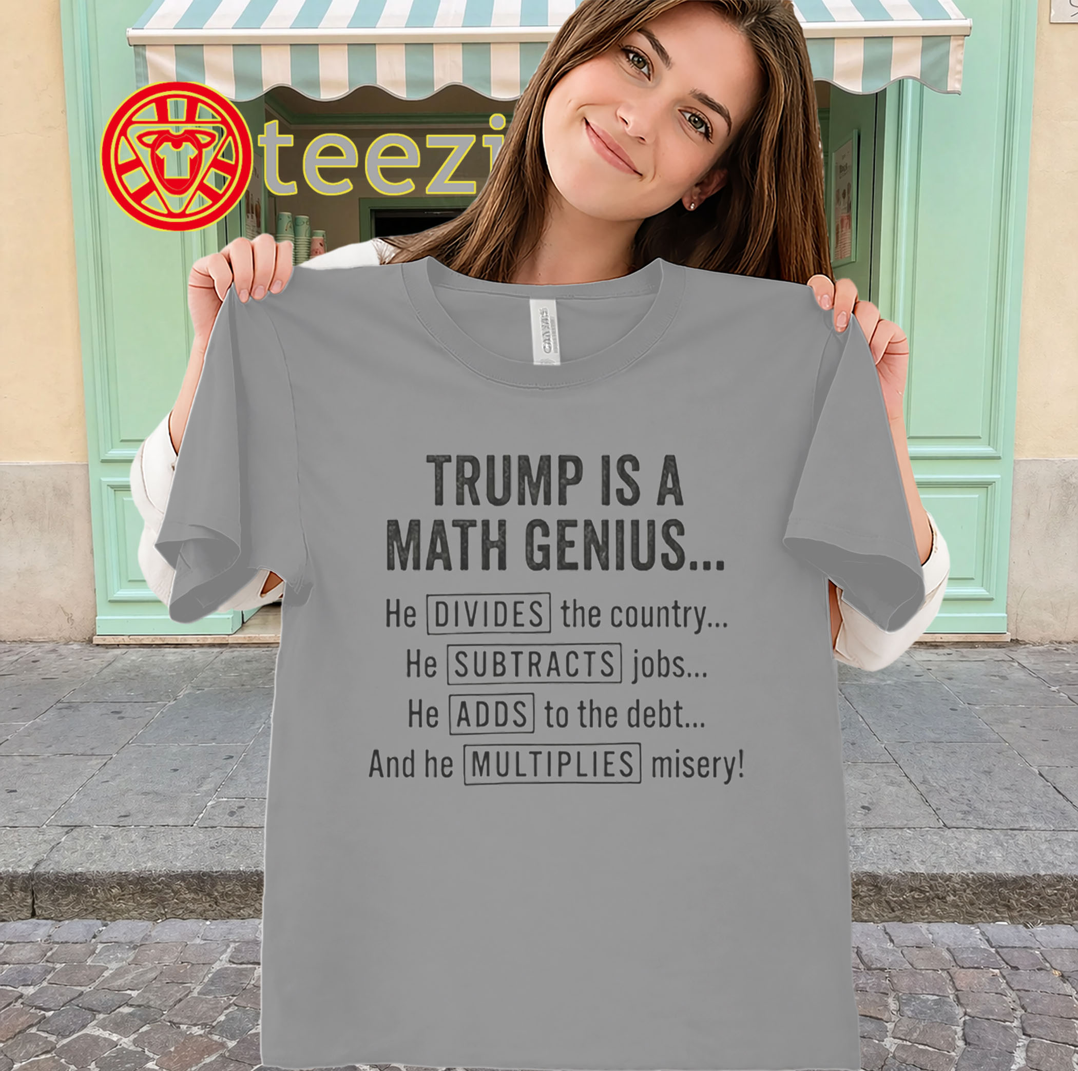 Trump Is A Math Genius Shirt - Funny Anti Trump Political Math Tee-classic