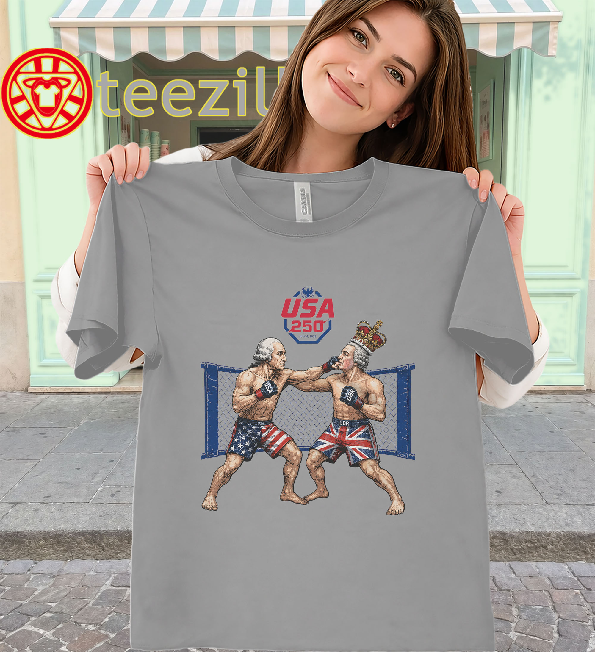 USA 250 MMA Shirt – America 250 Patriotic Fight Funny -classic