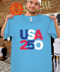USA 250 Overlay Shirt – Red White Blue Anniversary Tee