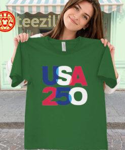 USA 250 Overlay Shirt – Red White Blue Anniversary Tee classic