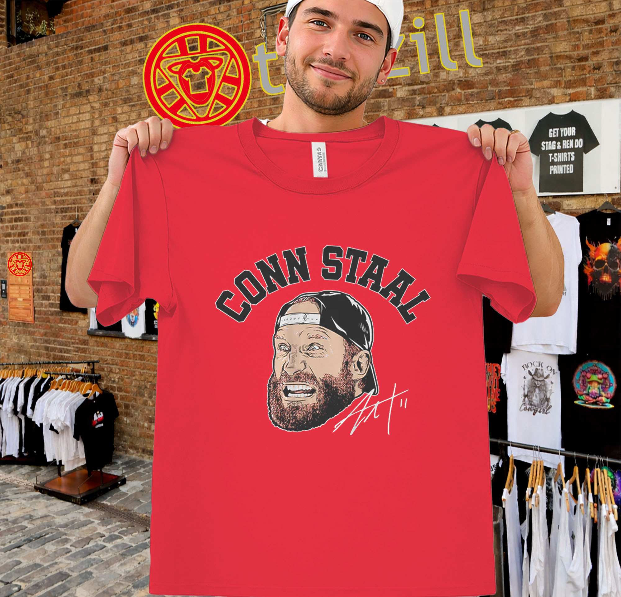 Conn Staal Shirt featuring Jordan Staal caricature artwork for Carolina hockey fans